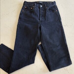 Denim Forum Black Straight Leg Jeans Classic Style